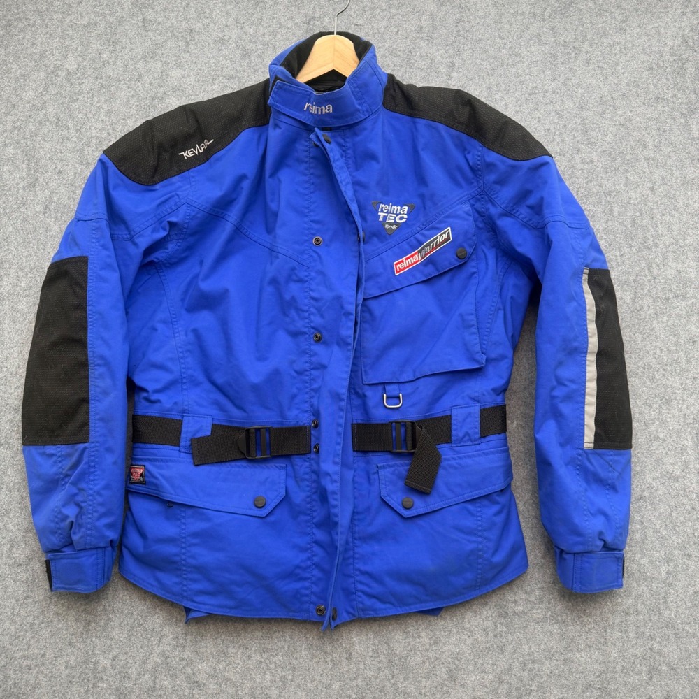 Reima Tec Warrior Motorcycle Jacket Blue Black Padded Liner Mens Large EU 54